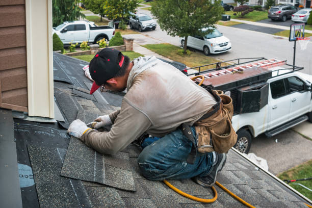 Professional Roofing technician working in Bertram, TX